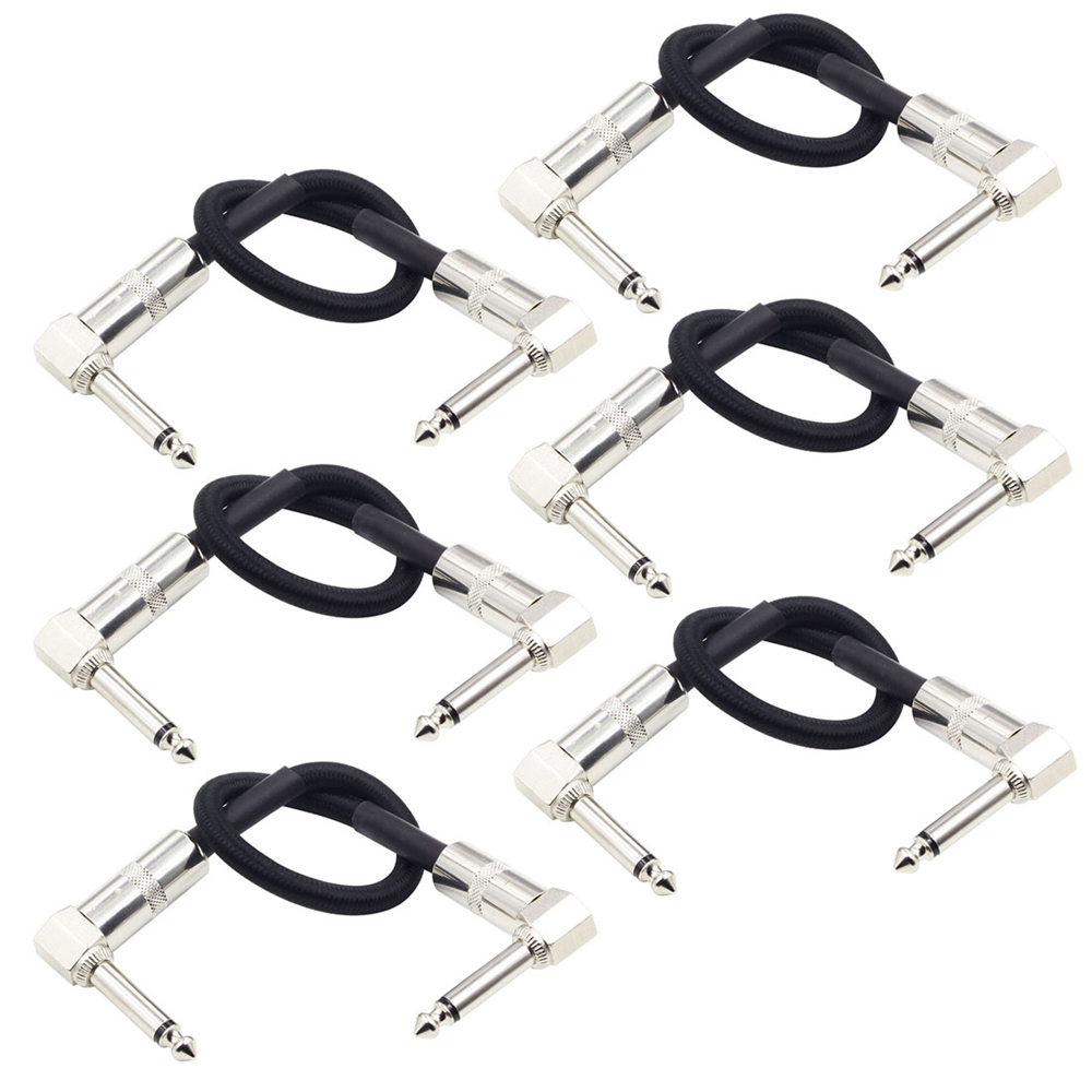 Guitar Patch Cables Right Angle 15cm Instrument for Effect Pedals 3-PACK