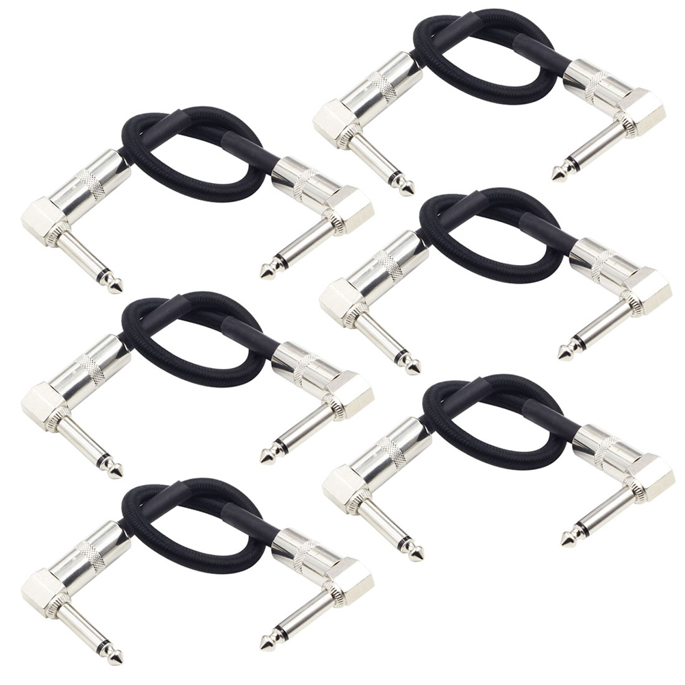 Guitar Patch Cables Right Angle 15cm Instrument for Effect Pedals 3-PACK Guitar Patch Cables Right Angle 15cm Instrument for Effect Pedals 3-PACK