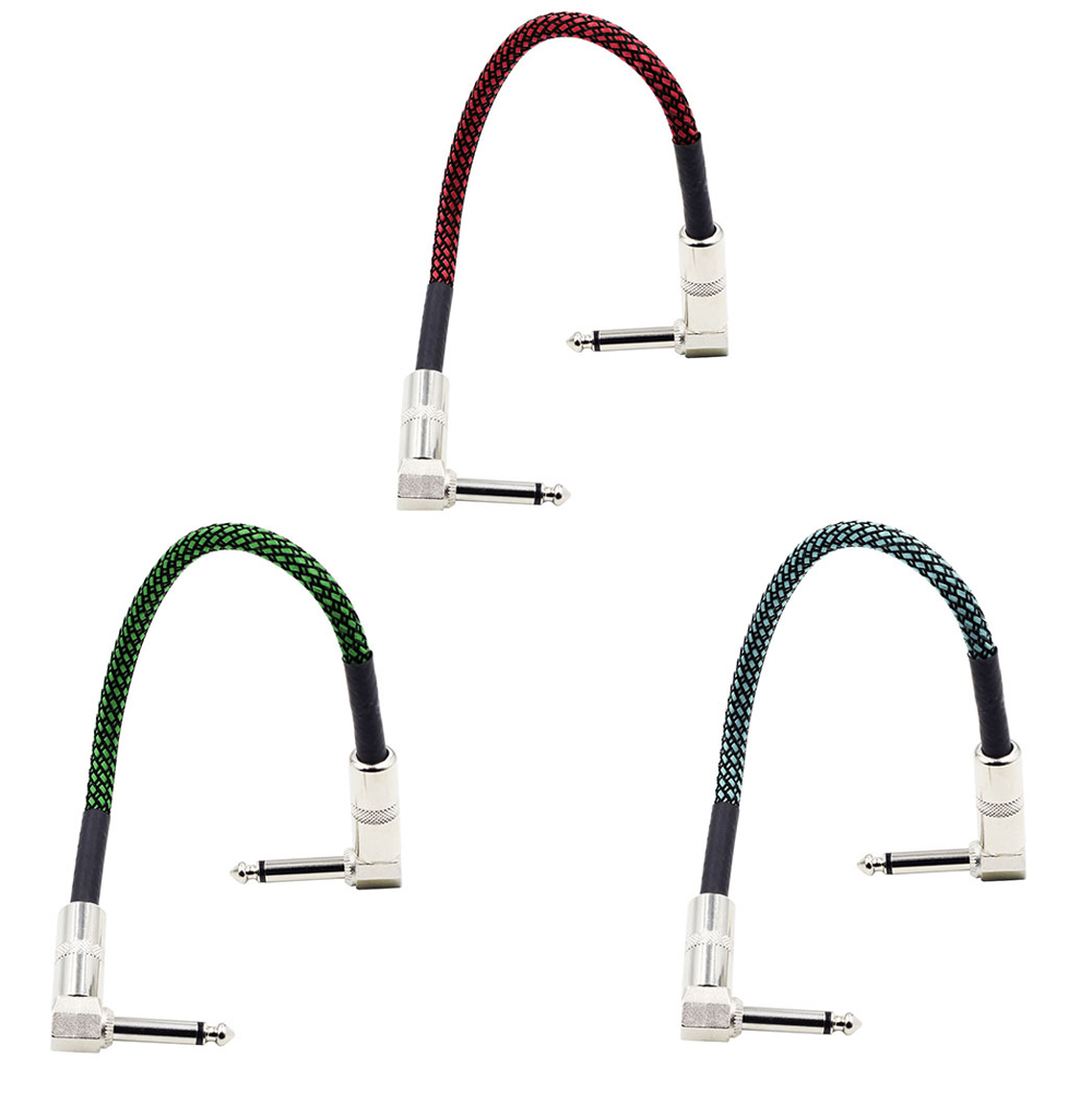 Guitar Patch Cables Right Angle 30CM Instrument for Effect Pedals 6PCS