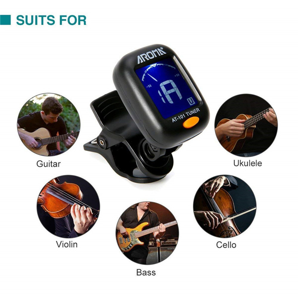 LED Tuner Clip-on Chromatic Electronic Guitar Ukulele Violin Digital Bass Tuner