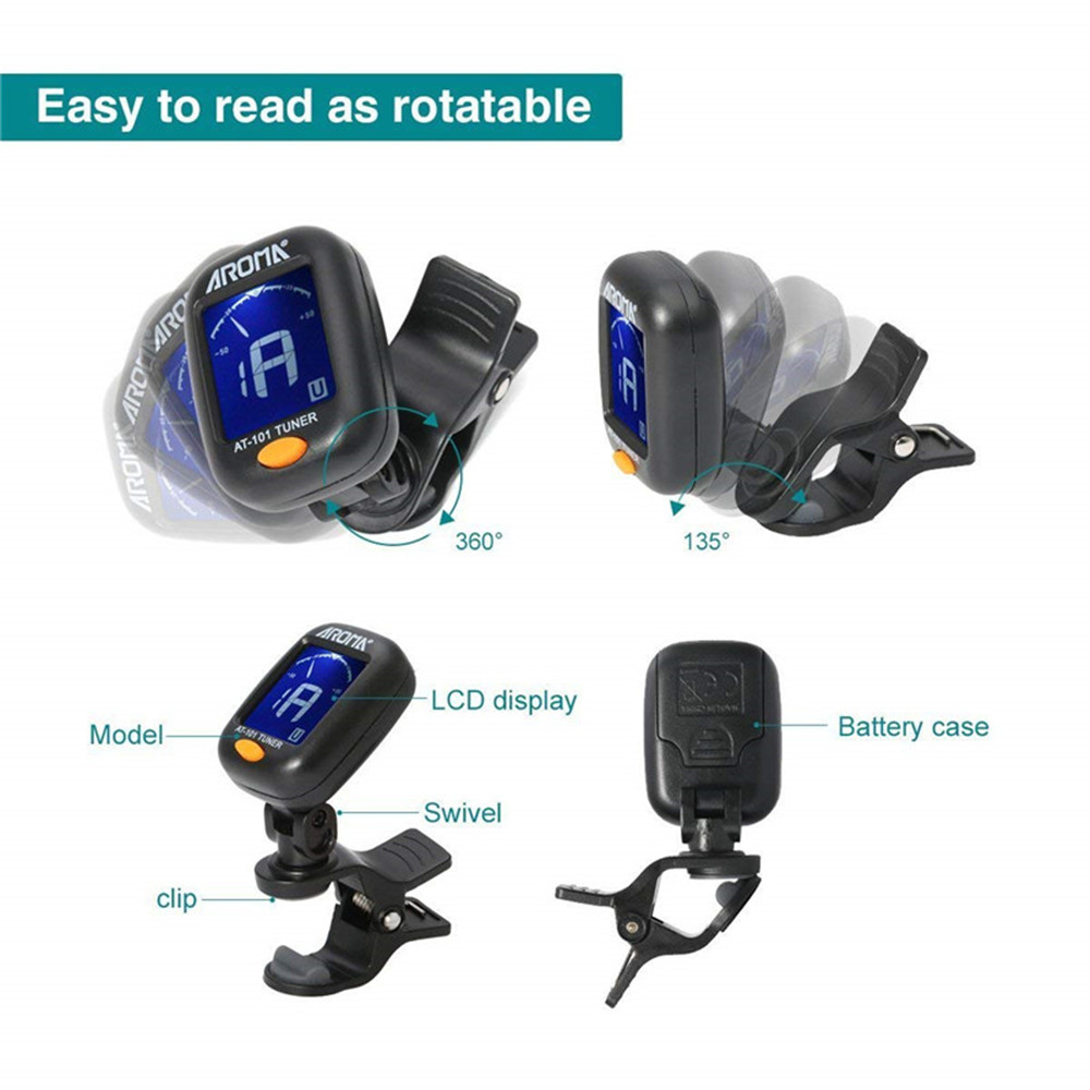 LED Tuner Clip-on Chromatic Electronic Guitar Ukulele Violin Digital Bass Tuner LED Tuner Clip-on Chromatic Electronic Guitar Ukulele Violin Digital Bass Tuner
