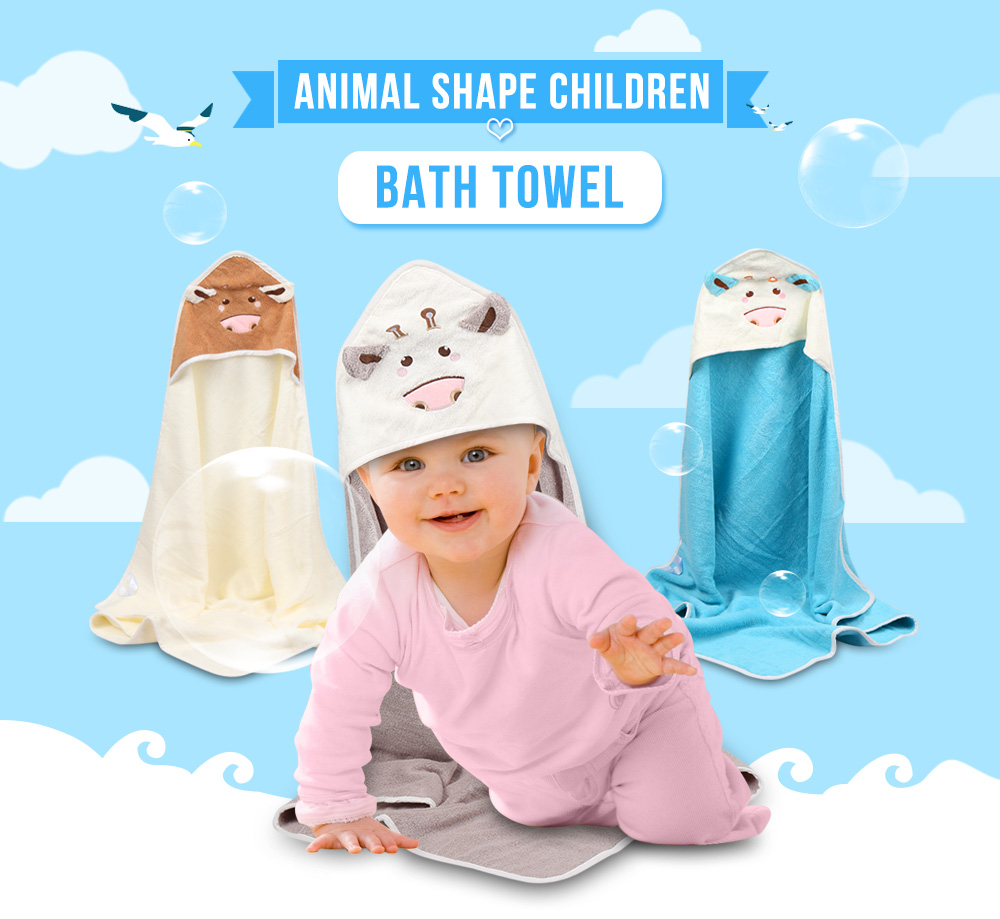 Cotton Children Bath Towel Animal Shape Baby Hooded Bathrobe