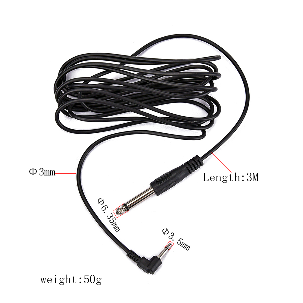 Black Electric Bass Guitar Audio Cable Wire Bigger 6.35 to Smaller 3.5 Plug