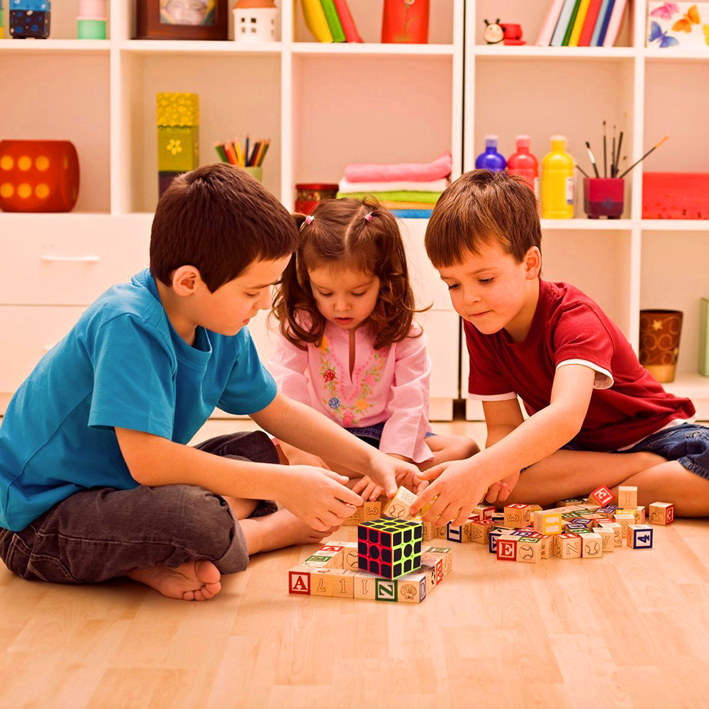 Children Educational Toy Black Carbon Fiber Three Order Magic Cube