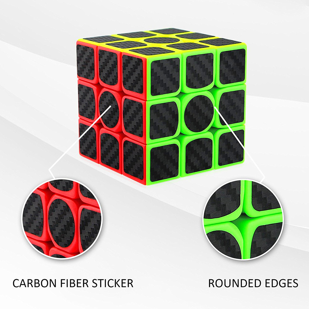 Children Educational Toy Black Carbon Fiber Three Order Magic Cube