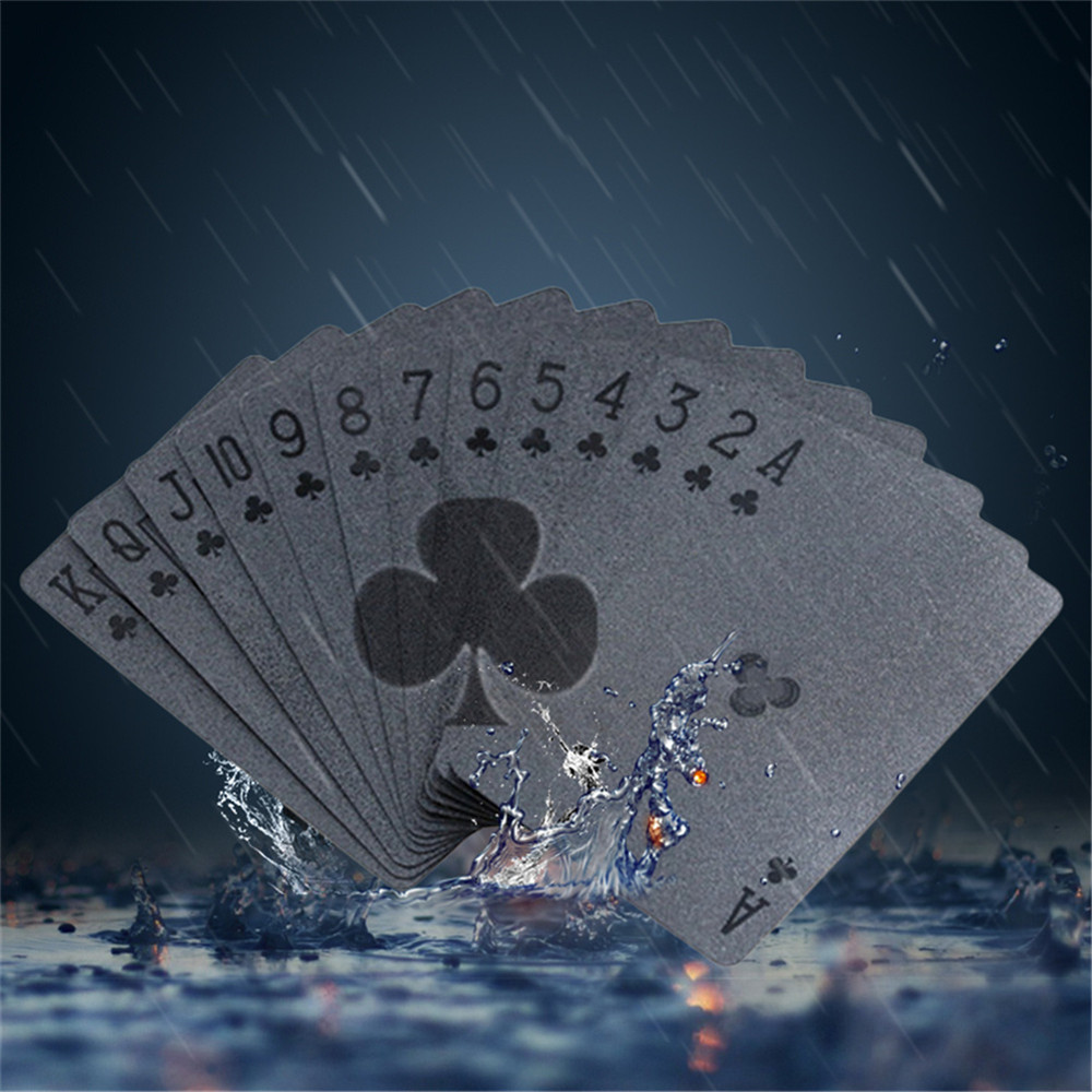 54PCS Durable Waterproof Black Gold Foil Poker Playing Card Deck Gift Board Game 54PCS Durable Waterproof Black Gold Foil Poker Playing Card Deck Gift Board Game