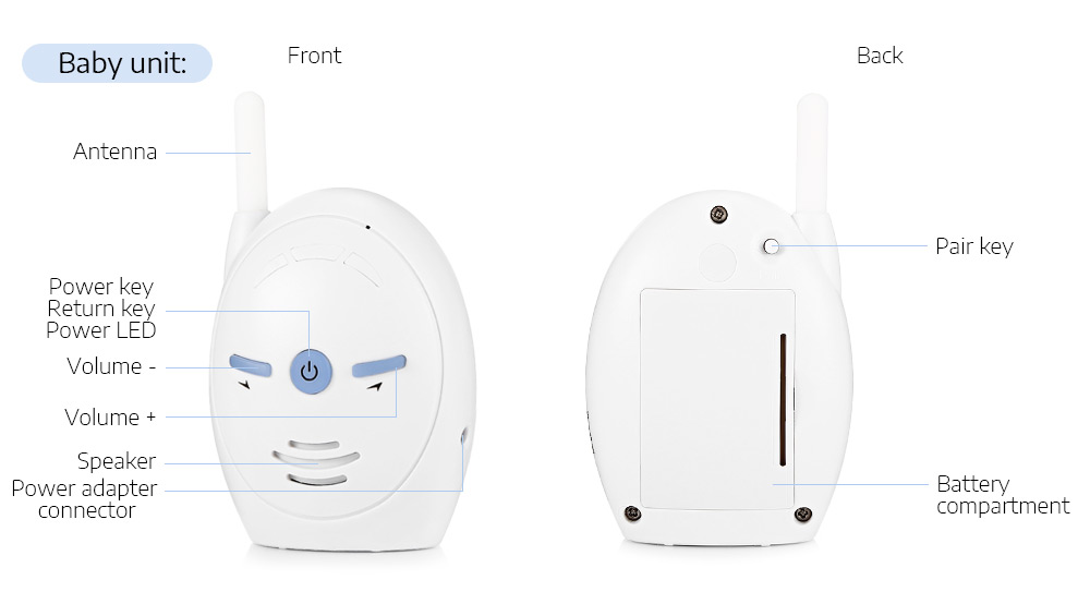 T710 2.4GHz Wireless Rechargeable Sound Digital Audio Baby Monitor T710 2.4GHz Wireless Rechargeable Sound Digital Audio Baby Monitor