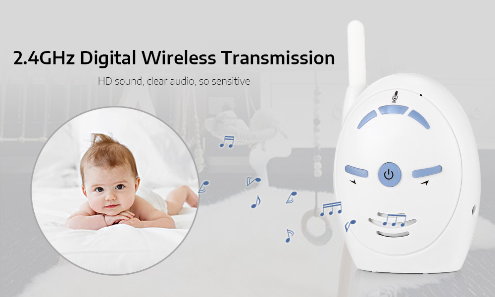 T710 2.4GHz Wireless Rechargeable Sound Digital Audio Baby Monitor