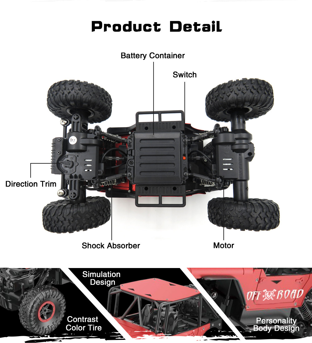Flytec 1:18 2.4G Alloy Four-wheel Drive Off-road Drifting Climbing Remote Control Car Flytec 1:18 2.4G Alloy Four-wheel Drive Off-road Drifting Climbing Remote Control Car
