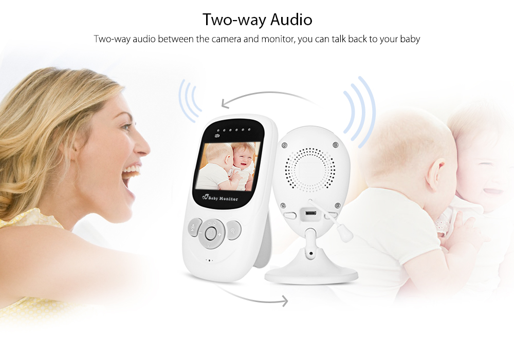 SP880 2.4G Wireless Baby Video Monitor with Night Vision Two-way Talk 2.4 inch LCD Display Temperature Monitoring