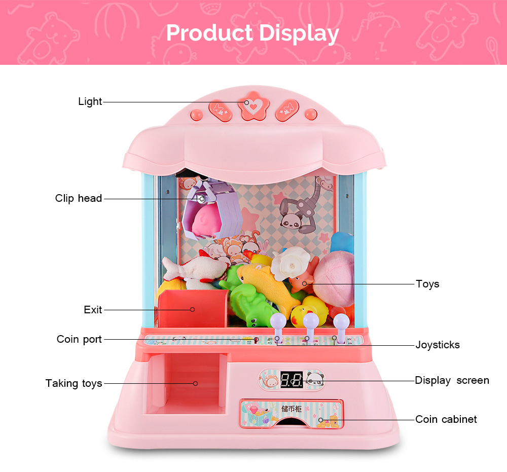 THE NORTH E HOME Mini Electronic Clip Claw Doll Machine Toy