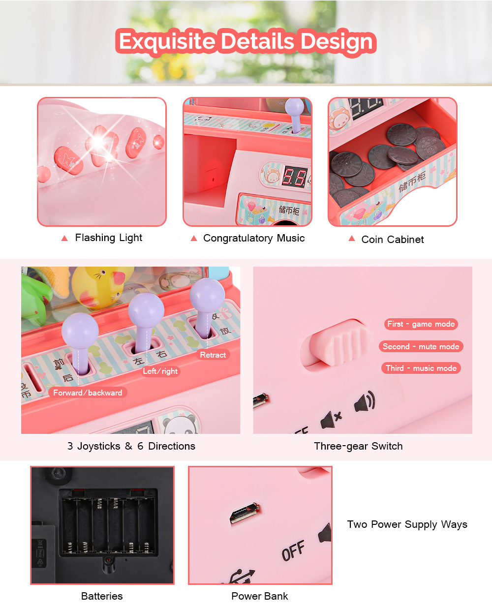 THE NORTH E HOME Mini Electronic Clip Claw Doll Machine Toy THE NORTH E HOME Mini Electronic Clip Claw Doll Machine Toy
