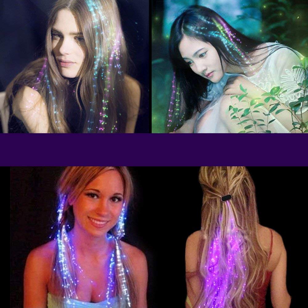 Fiber Optic LED Hair Clip Braid 1pc