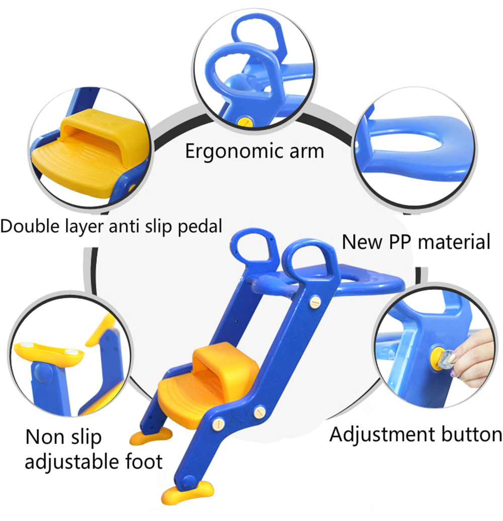 Children Potty Baby Seat With Adjustable Ladder Infant Toilet Training Folding Children Potty Baby Seat With Adjustable Ladder Infant Toilet Training Folding