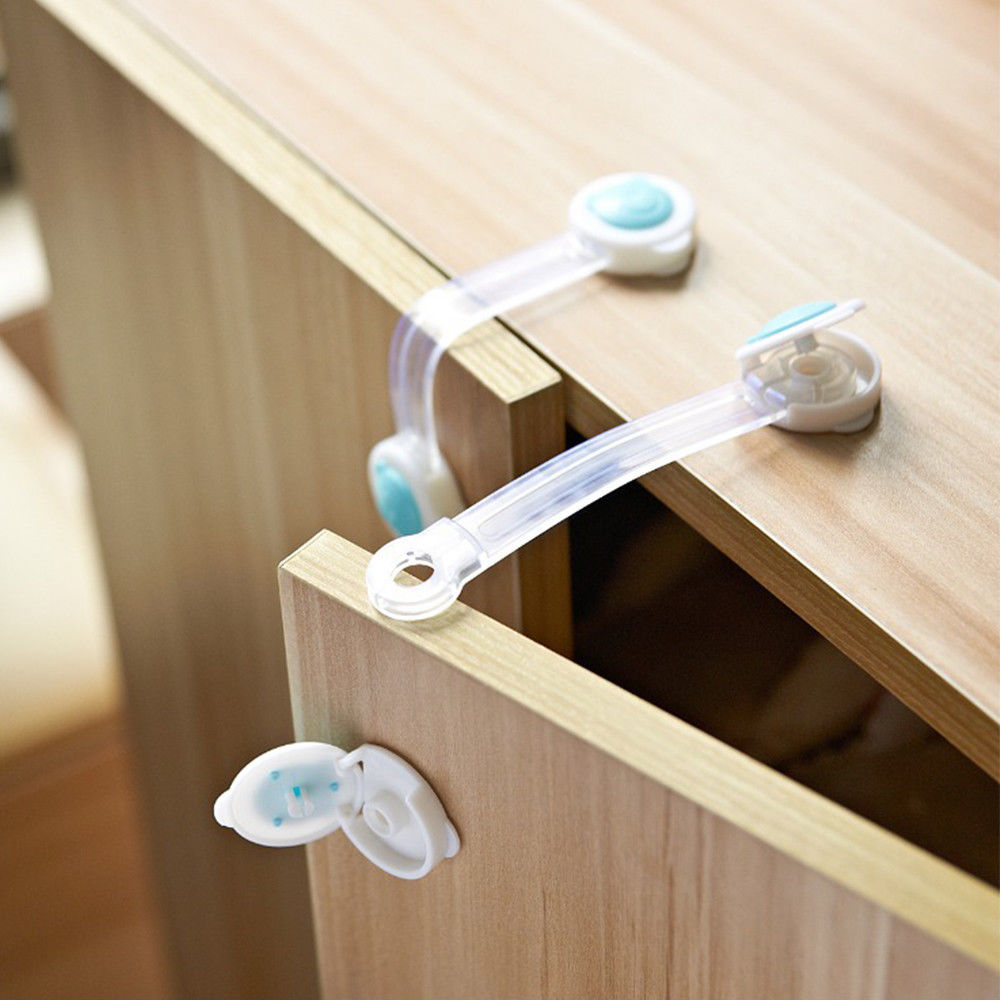 5Pcs Child Baby Safety Door Lock Proof Cupboard Fridge Cabinet Prevent Clamping