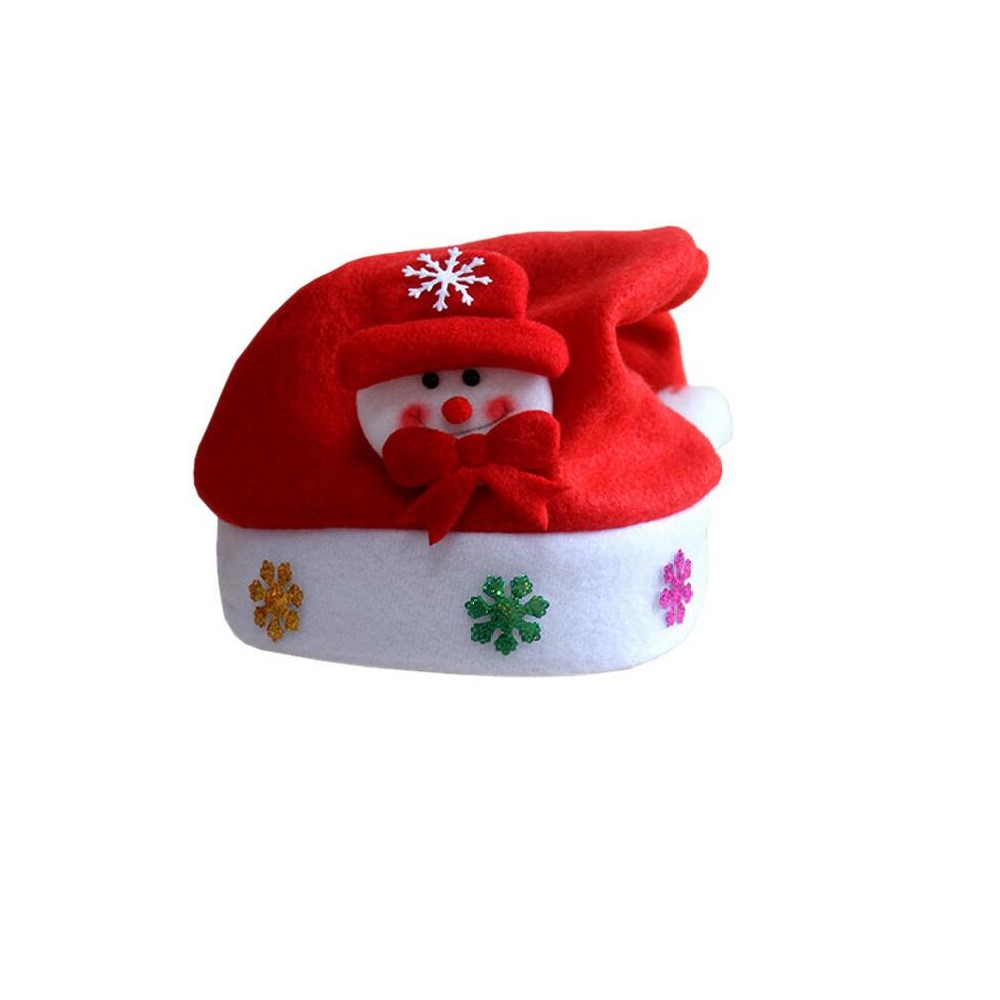 Christmas Hat for Children and Adults Non-Woven Pleuche Snowman Hats with Light