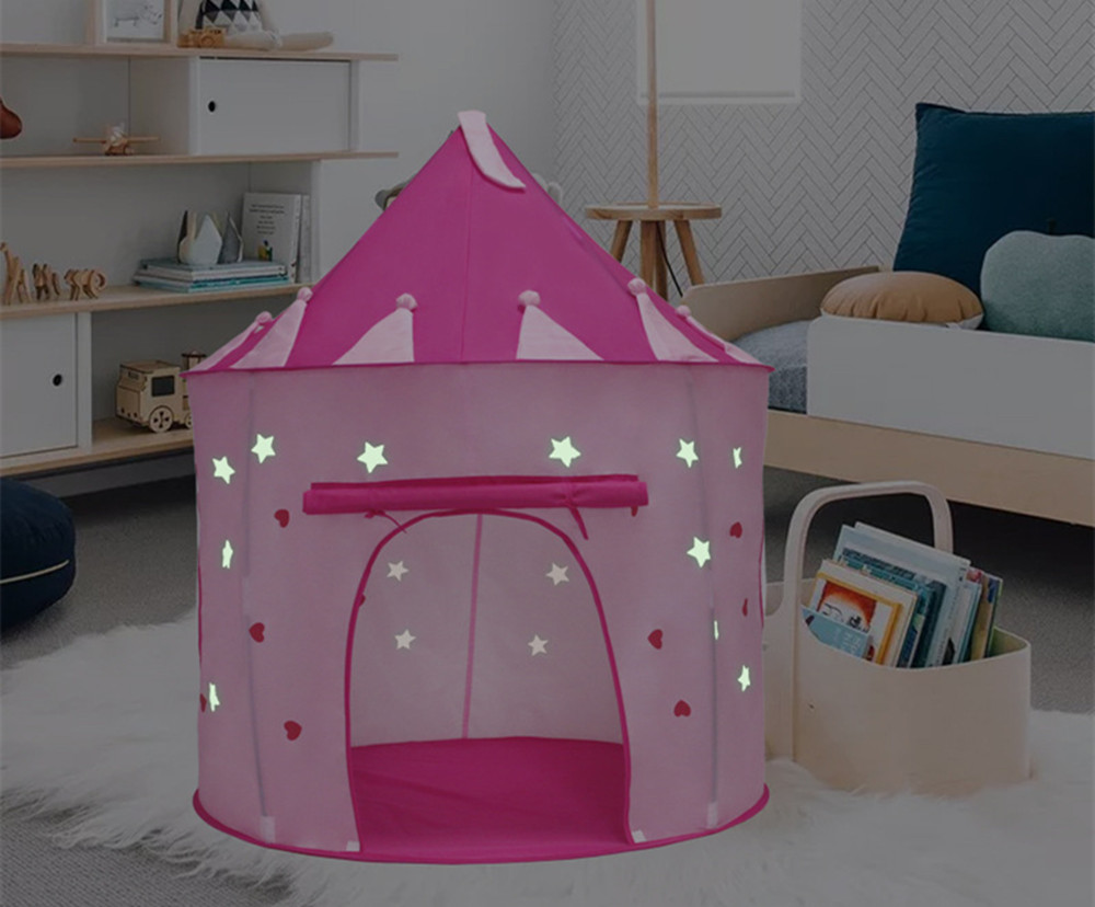 Princess Castle with Glow Dark Stars Conveniently Folds Tent Toy