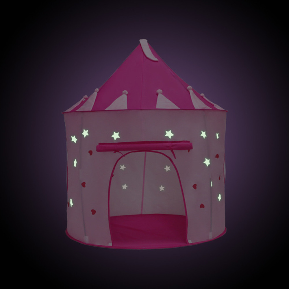 Princess Castle with Glow Dark Stars Conveniently Folds Tent Toy