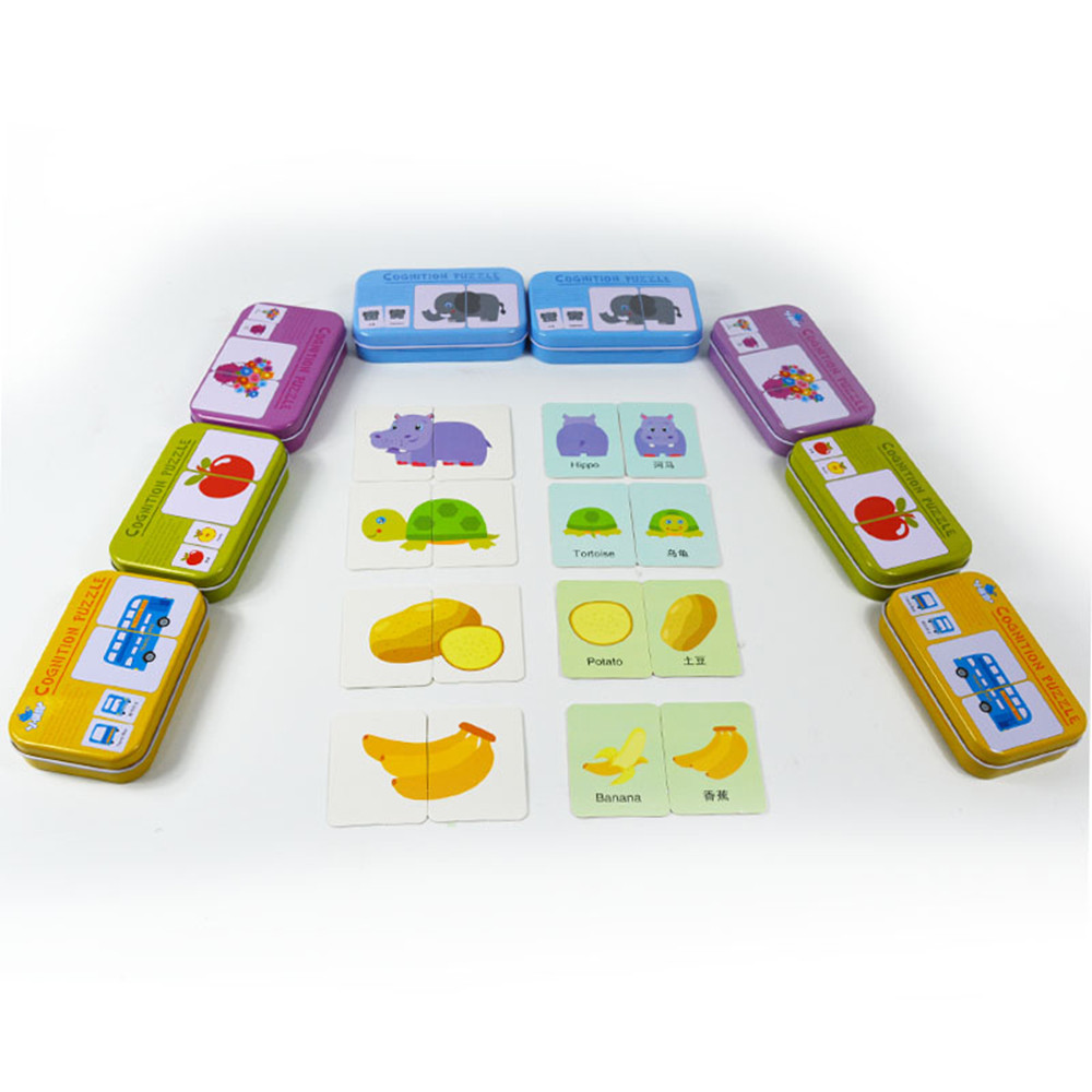 32pcs/Box Baby Learn English Pair Puzzle Cognitive Card Infant