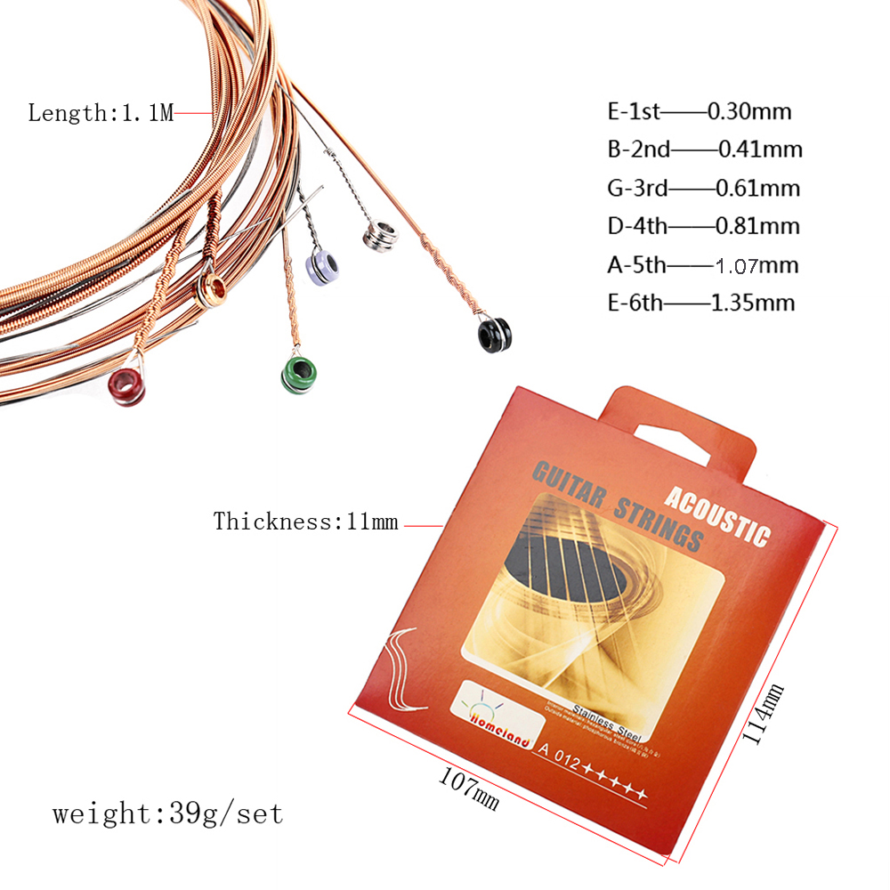 Acoustic Guitar Strings Set 012 6PCS