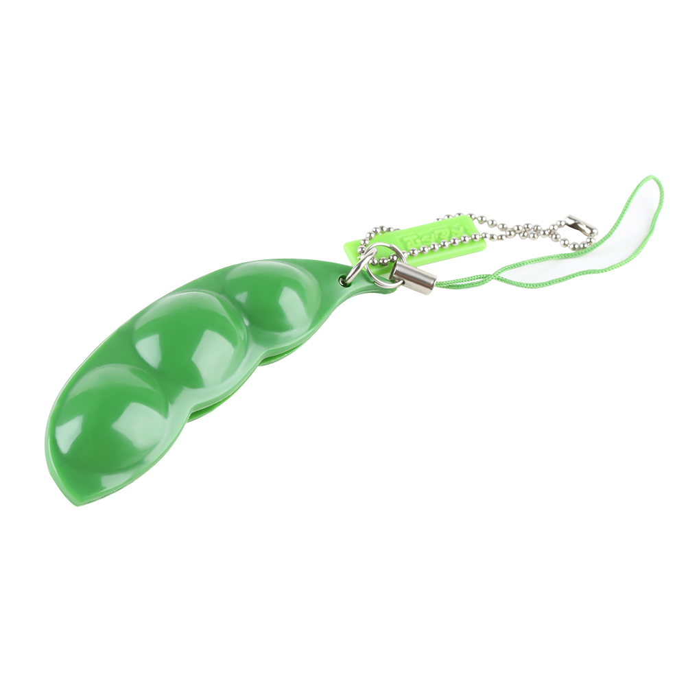 Soybean Pea Bean Key Chain Phone Charm Stress Relieve Funny Extrusion Key Chain