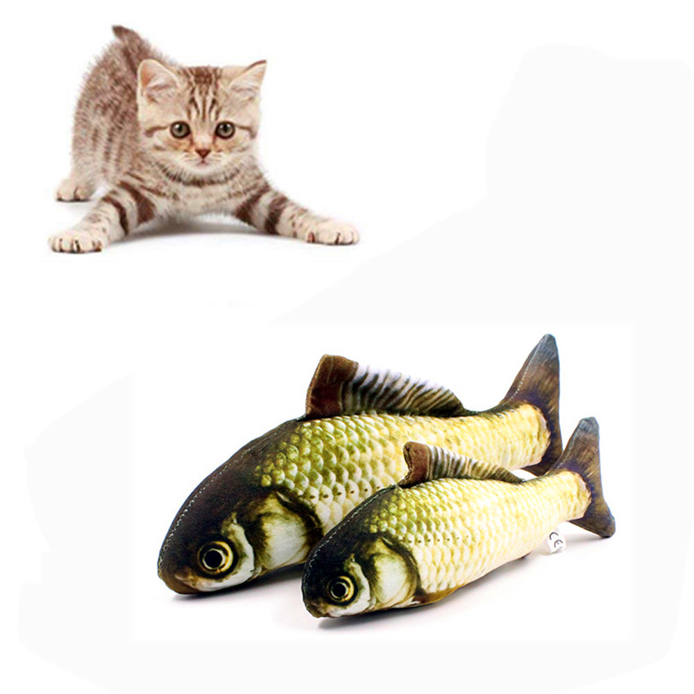 Funny Lifelike Fish Shape Cat Toy Gift Cute For Pet Kitten Teaser Pillow Doll