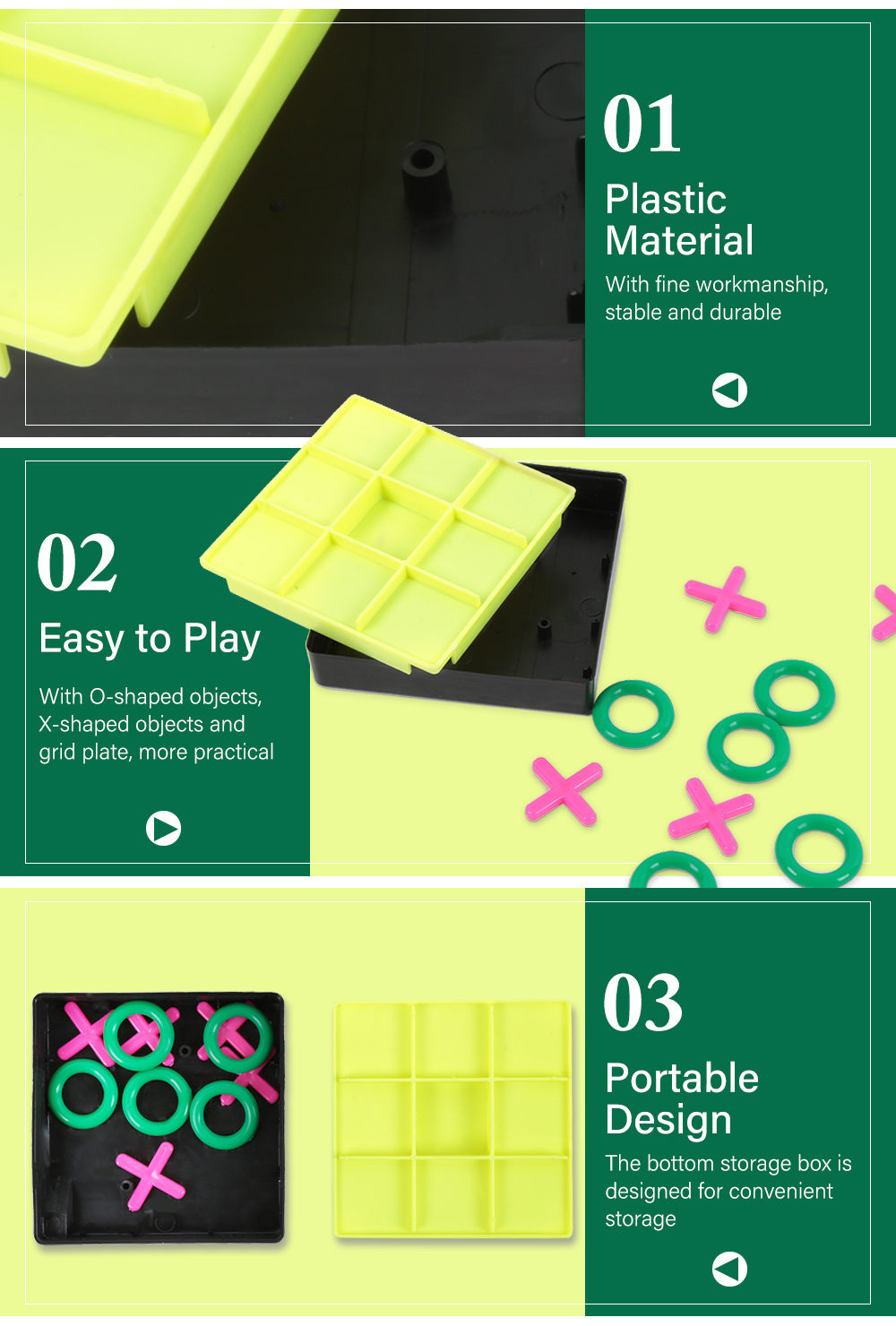 Tic Tac Toe Puzzle Board Game OX Chess Educational Toy Tic Tac Toe Puzzle Board Game OX Chess Educational Toy