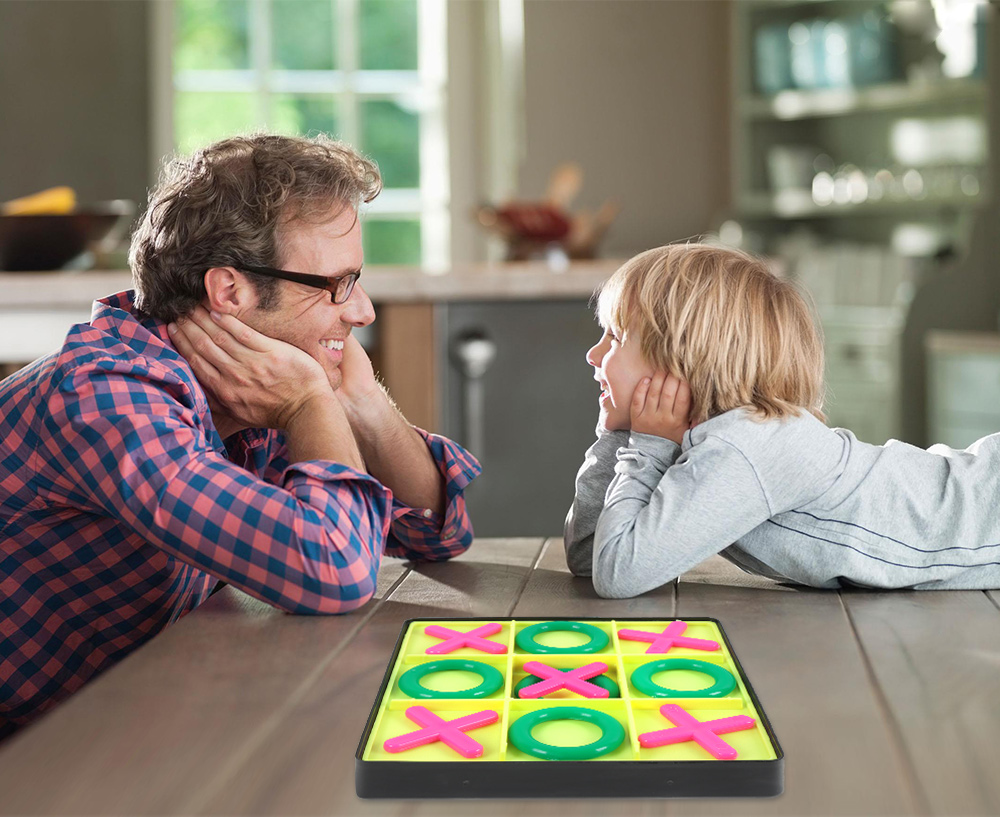 Tic Tac Toe Puzzle Board Game OX Chess Educational Toy