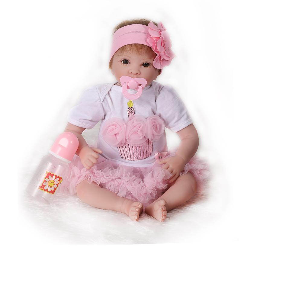 22 inch Real Life Soft Vinyl Silicone Reborn Baby Doll with Clothes