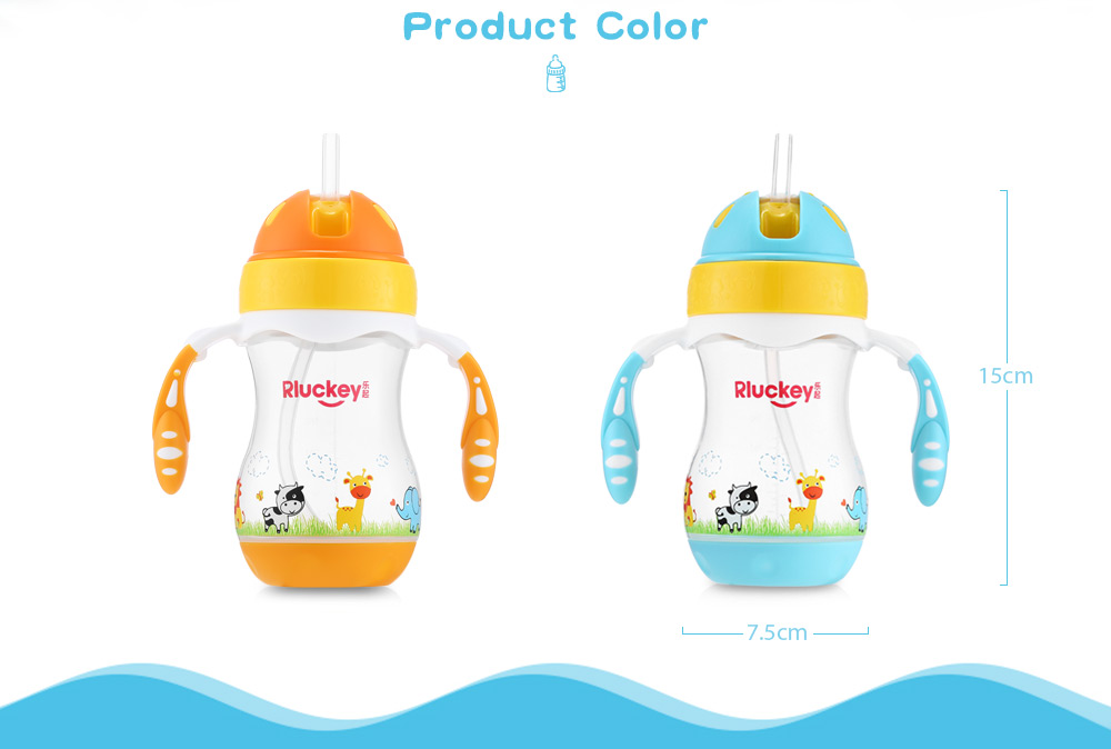 Rluckey L - SH005 240ml Slide Cover Binaural Straw Cup Baby Kettle