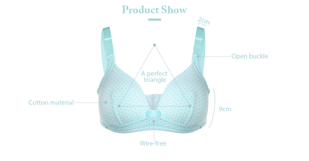 Dot Pattern Wire Free Cotton Breast Feeding Bra for Pregnant Women