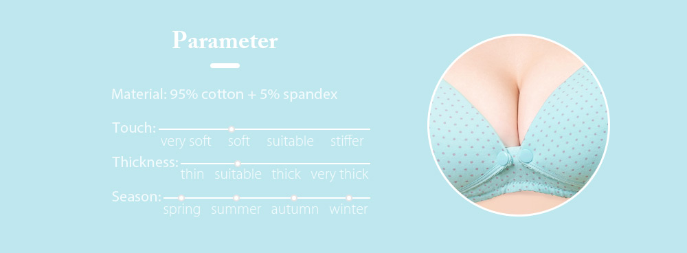 Dot Pattern Wire Free Cotton Breast Feeding Bra for Pregnant Women Dot Pattern Wire Free Cotton Breast Feeding Bra for Pregnant Women