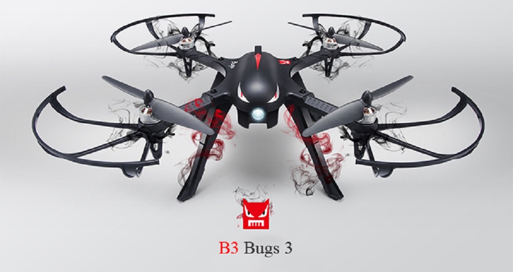 MJX B3 Bugs 3 RC Quadcopter RTF Two-way 2.4GHz 4CH with Action Camera Bracket
