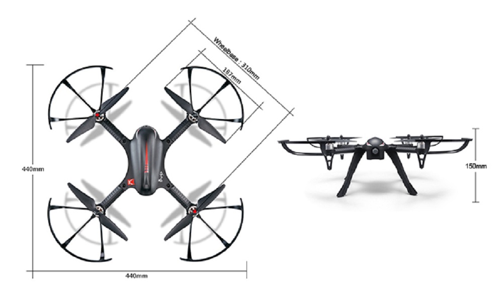 MJX B3 Bugs 3 RC Quadcopter RTF Two-way 2.4GHz 4CH with Action Camera Bracket