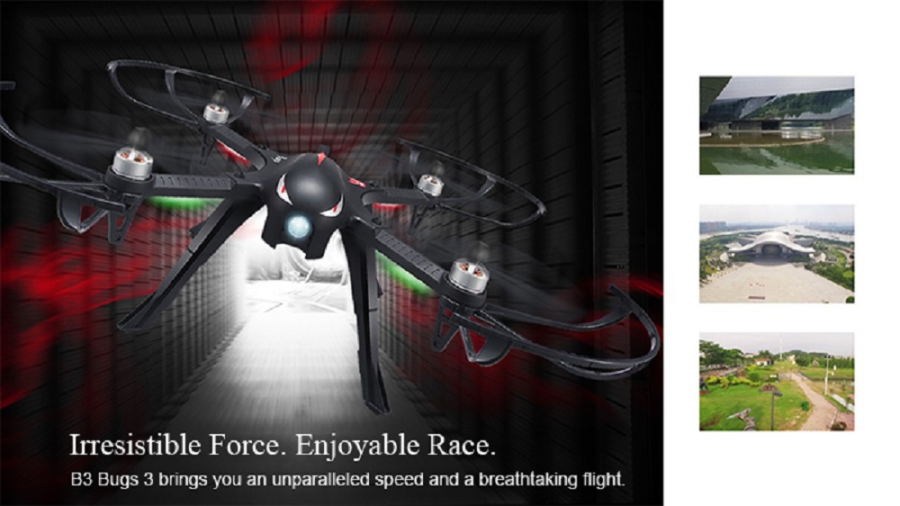 MJX B3 Bugs 3 RC Quadcopter RTF Two-way 2.4GHz 4CH with Action Camera Bracket