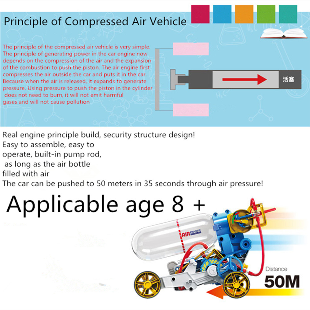 Children'S Science Qizhi DIY Toy Aerodynamic Engine Car