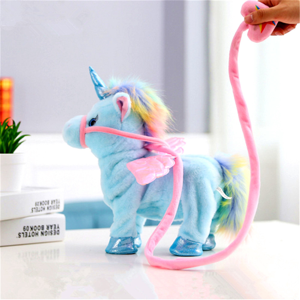 Electric Walking Unicorn Stuffed Animals Plush Musical Pony Toy