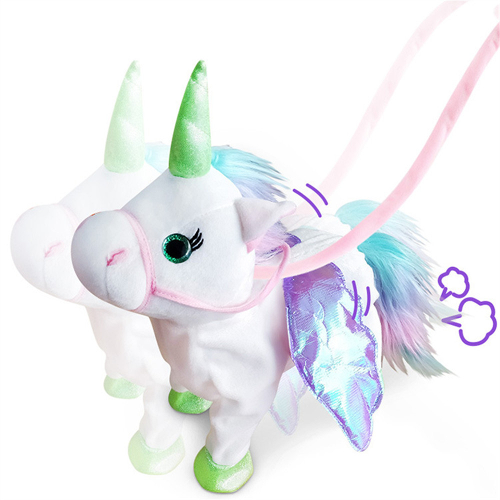 Electric Walking Unicorn Stuffed Animals Plush Musical Pony Toy