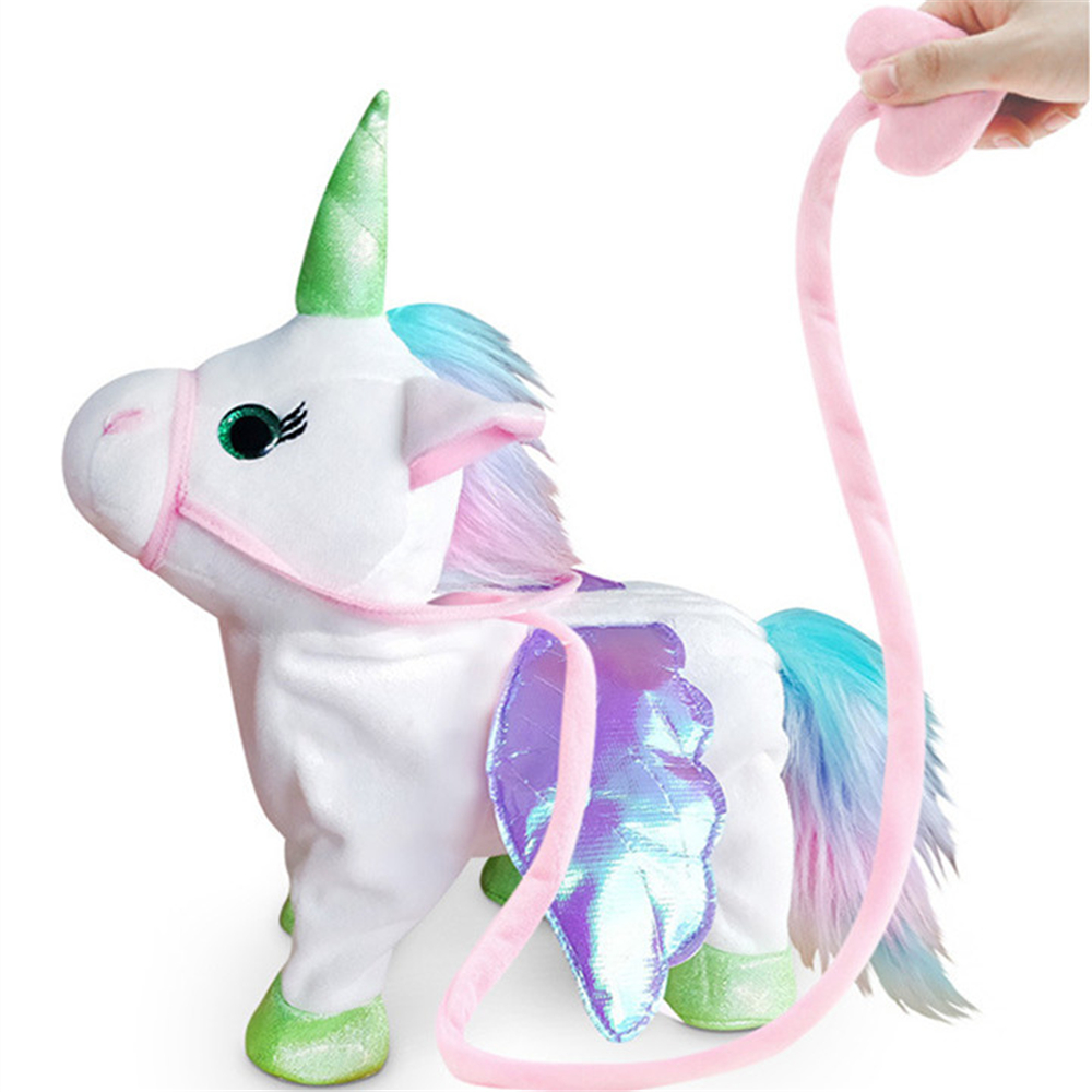 Electric Walking Unicorn Stuffed Animals Plush Musical Pony Toy