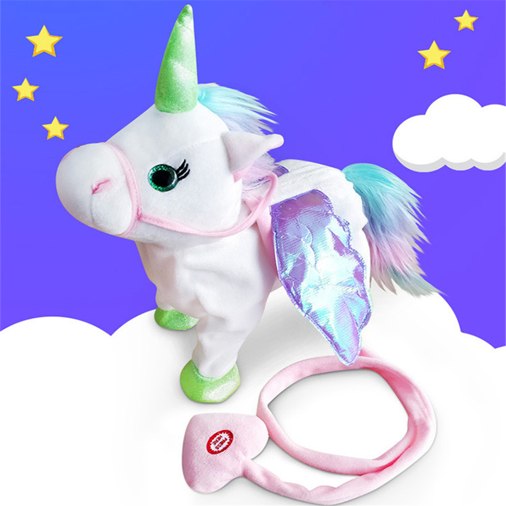 Electric Walking Unicorn Stuffed Animals Plush Musical Pony Toy