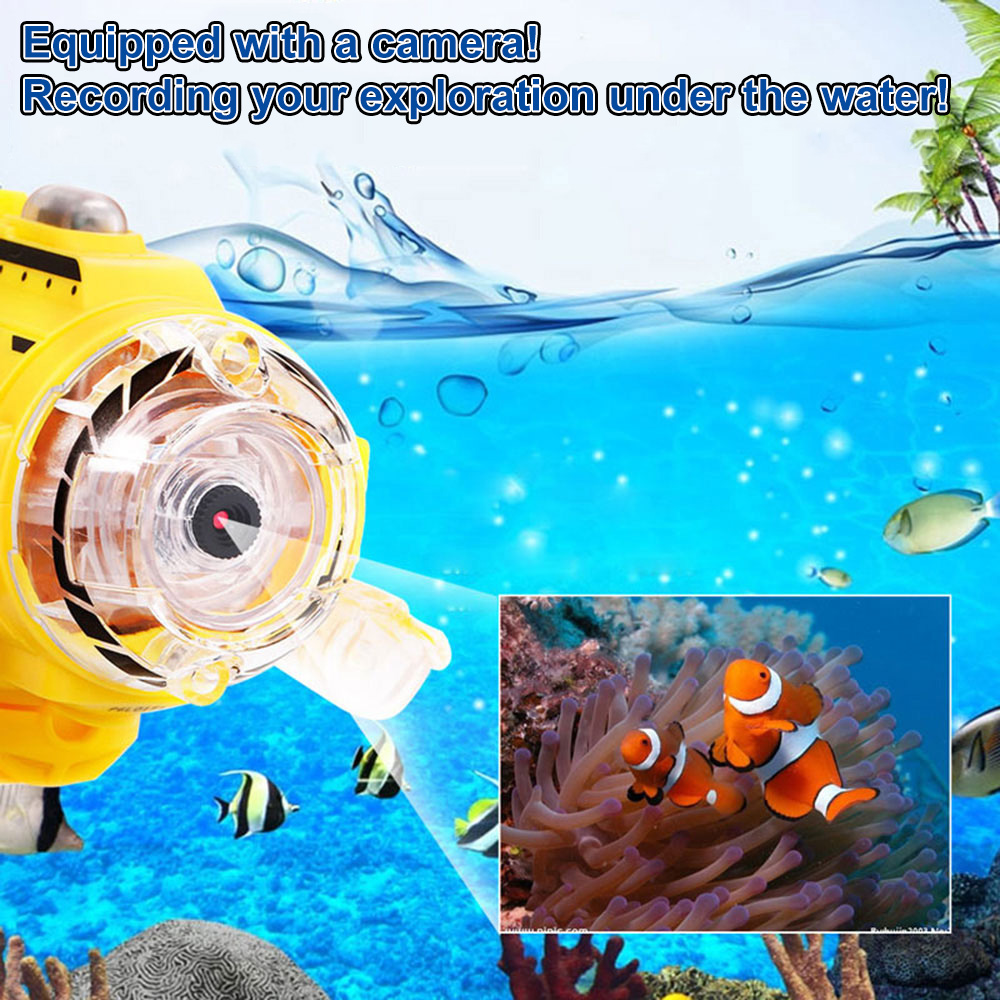 Infrared Control Aqua RC Submarine with 0.3MP Camera and Light RC Toy for Kids