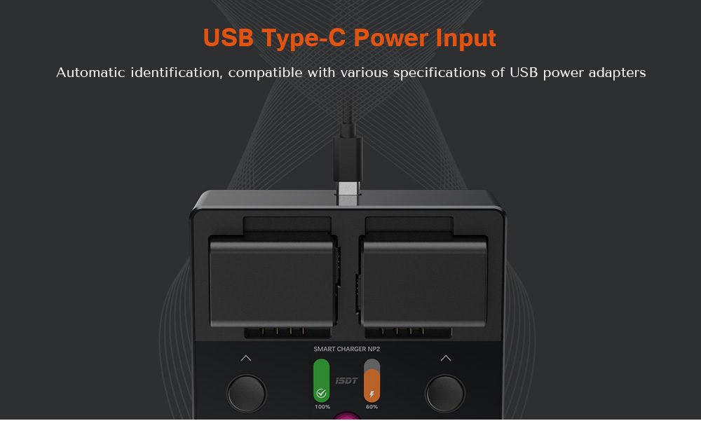 ISDT NP2 18W DC Dual Channel IPS LCD Charger for Sony Camera Battery