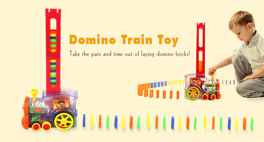 Domino Small Train Automatic Put Children Educational Toy Domino Small Train Automatic Put Children Educational Toy