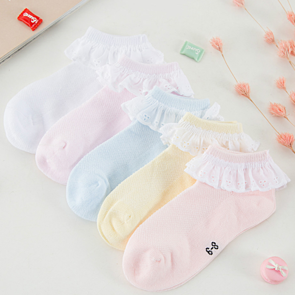 2 Pairs of Mesh Cotton Girls Princess Lace Socks 2 Pairs of Mesh Cotton Girls Princess Lace Socks