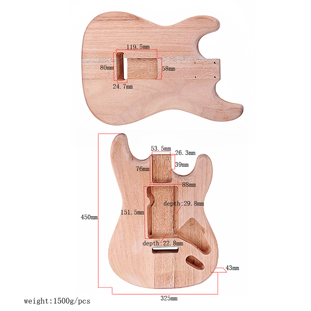 ST Mahogany Electric Guitar Body DIY Accessory