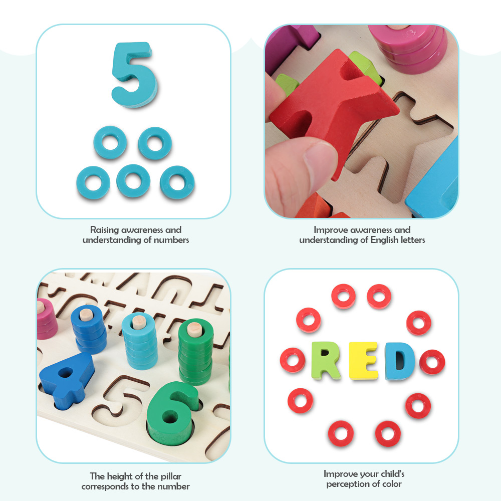 Child Wooden Logarithmic Board with Digital Letter Child Wooden Logarithmic Board with Digital Letter