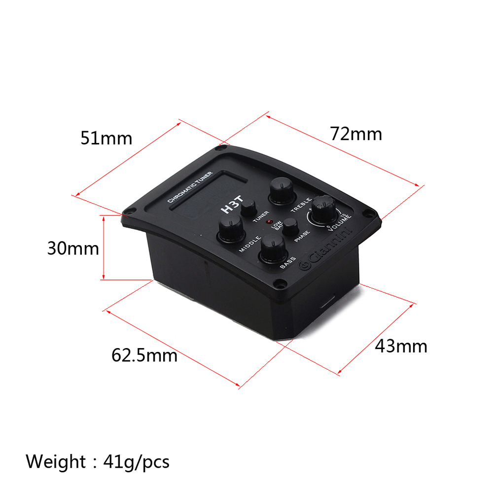 Acoustic Guitar 3-BAND EQ Equalizer Preamp Piezo Pickup Tuner with LCD Acoustic Guitar 3-BAND EQ Equalizer Preamp Piezo Pickup Tuner with LCD
