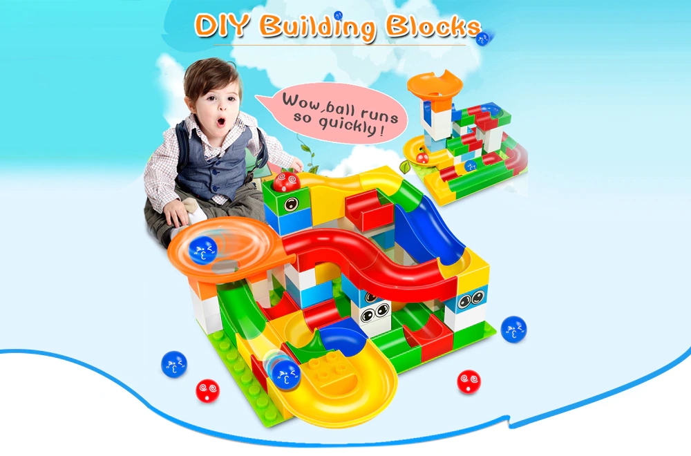DIY Marble Race Run Maze Ball ABS Funnel Slide Track Building Blocks Toy 52Pcs DIY Marble Race Run Maze Ball ABS Funnel Slide Track Building Blocks Toy 52Pcs