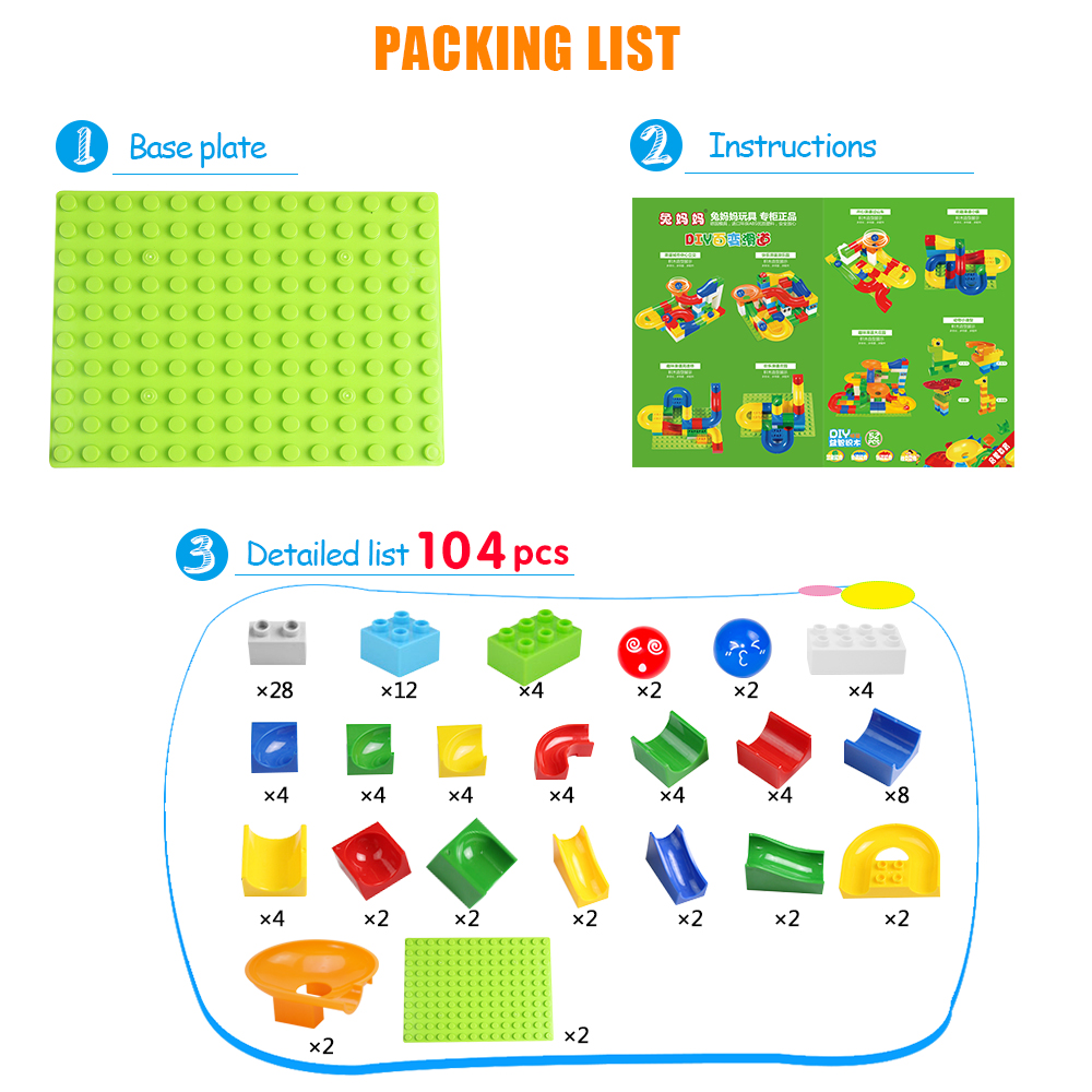 DIY Marble Race Run Maze Ball ABS Funnel Slide Track Building Blocks Toy 52Pcs DIY Marble Race Run Maze Ball ABS Funnel Slide Track Building Blocks Toy 52Pcs