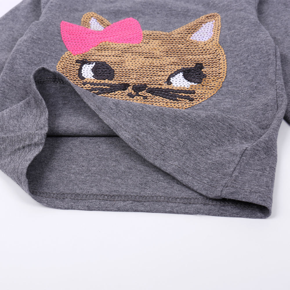 Autumn Baby Girl Clothes Girls Clothing Sets Cartoon Sequins Cat Long Sleeve